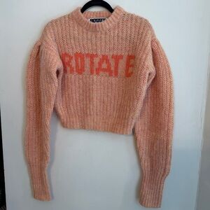 ROTATE Birger Christensen Adley Logo Knit Jumper Alpaca Wool-Blend Sweater Sz 8